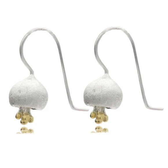 .925 sterling silver flower earrings Jewelry - .925 Sterling Silver Delicate Flower Drop Earrings